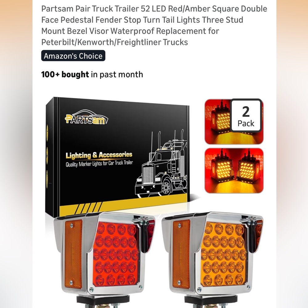 PARTSam LED Truck Marker Tail Lights  (Pair)